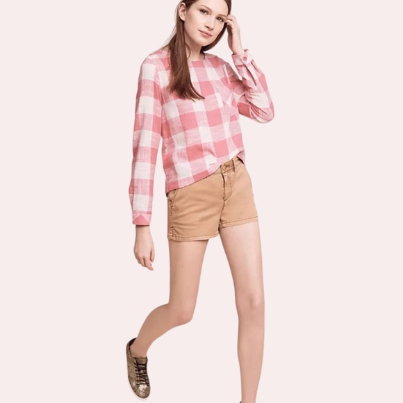 Anthropologie Chino Shortie Shorts in Peach/Creamsicle 26 - Picture 2 of 7